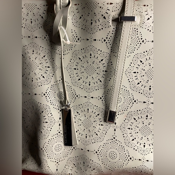 Vince Camuto Leila Laser Cut Leather Shoulder Tote in Blue Hint with Silver - Picture 8 of 8